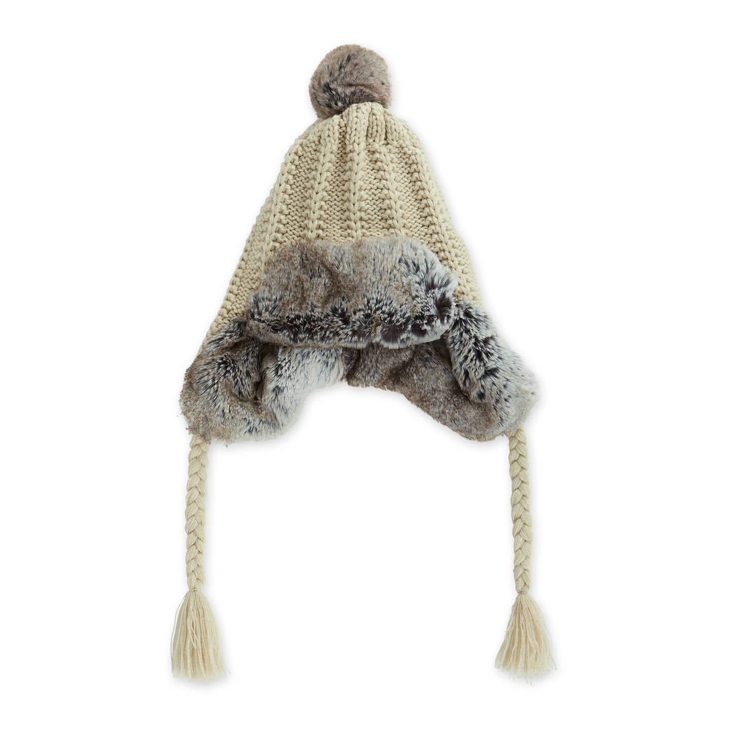 Beige Knitted Trapper Hat - Mellow Monkey
