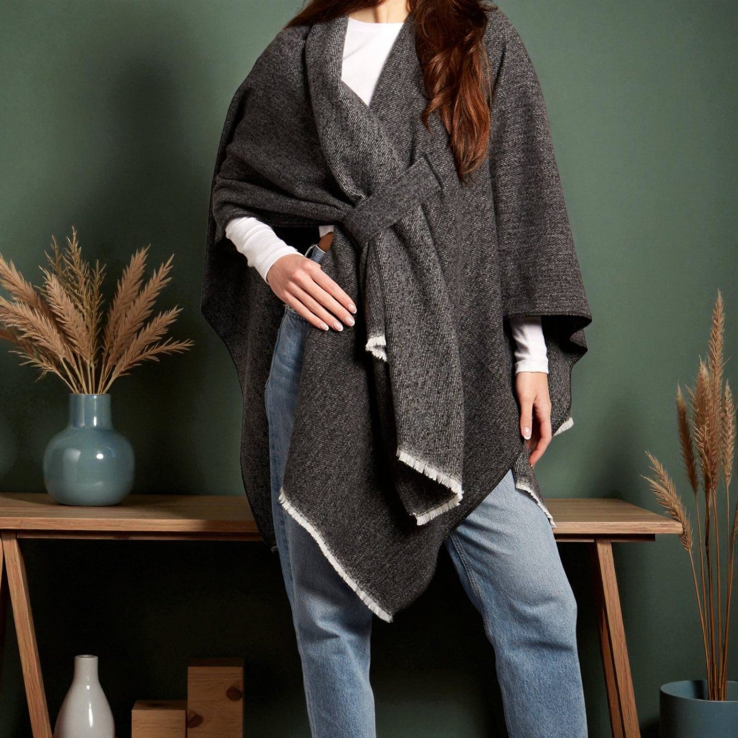 Black - Blakely Ruana - Mellow Monkey