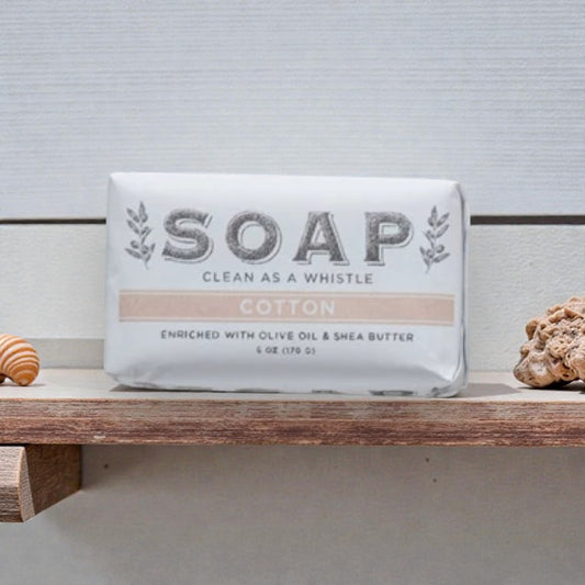 Cotton Scented Olive Oil & Shea Butter Milled Bar Soap