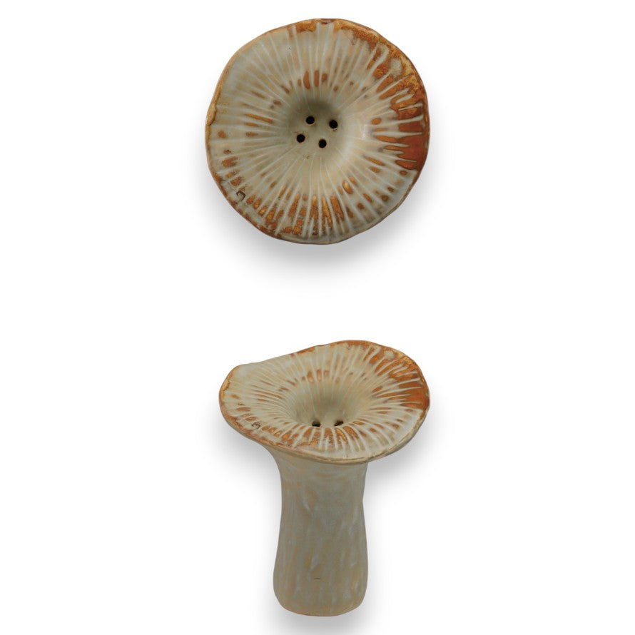 Stoneware Mushroom Shaped Incense Holder - 3-in - Mellow Monkey