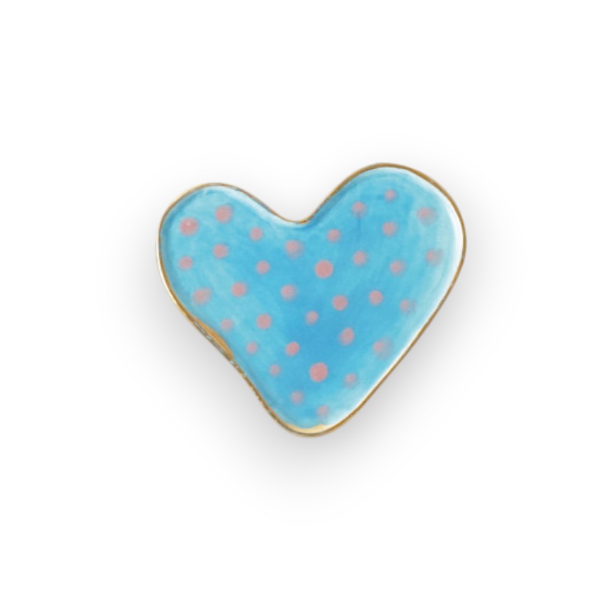 Hand-Painted Stoneware Heart Magnet - 2-in - Mellow Monkey