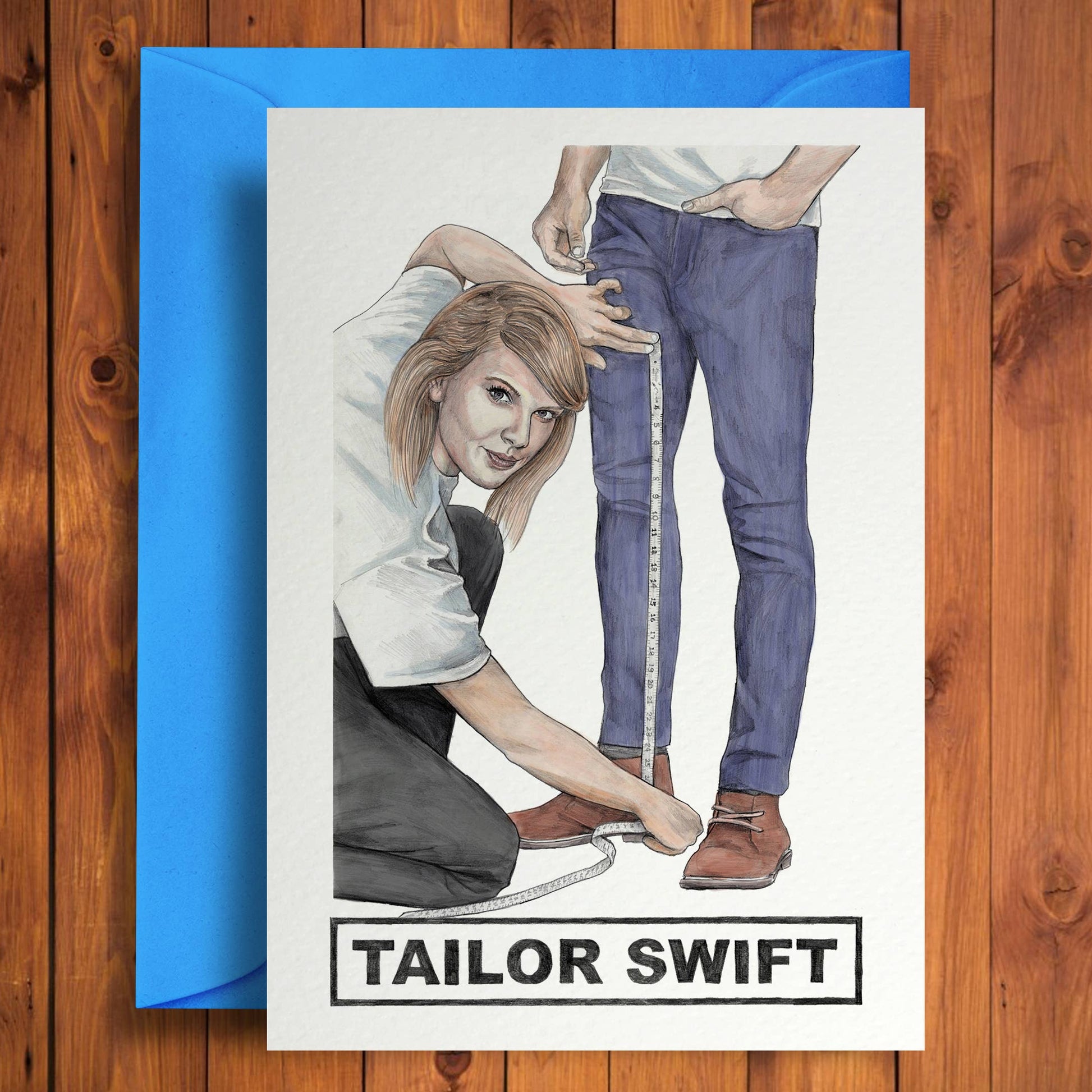 Tailor Swift – Funny Fashion Pun Birthday Card - Mellow Monkey