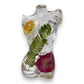 Lady Body Figure - Pressed Flowers - White & Pink - Mellow Monkey