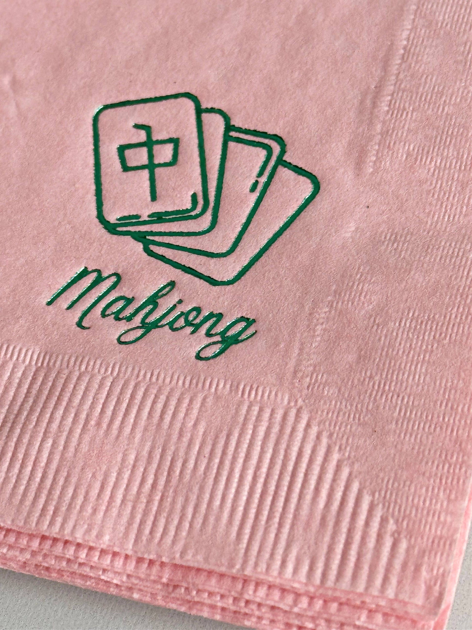 Blush Pink Mahjong Tile Cocktail Napkins - Pack of 16 - Mellow Monkey