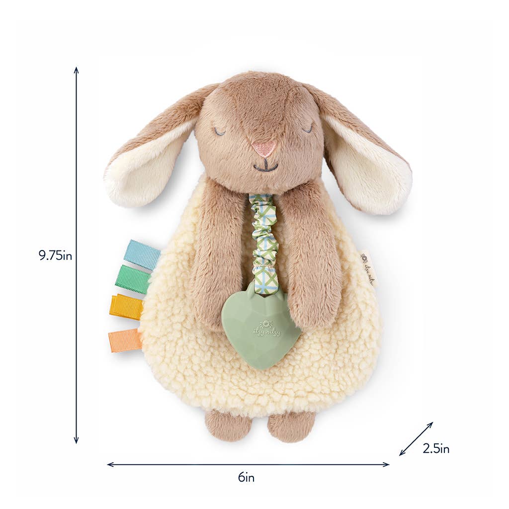 Taupe Bunny Itzy Friends Lovey™ Plush+ Teether Toy - Mellow Monkey