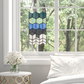 Olivia Gray and Blue Cubes Stained Glass Window Pane - 16-1/2-in - Mellow Monkey