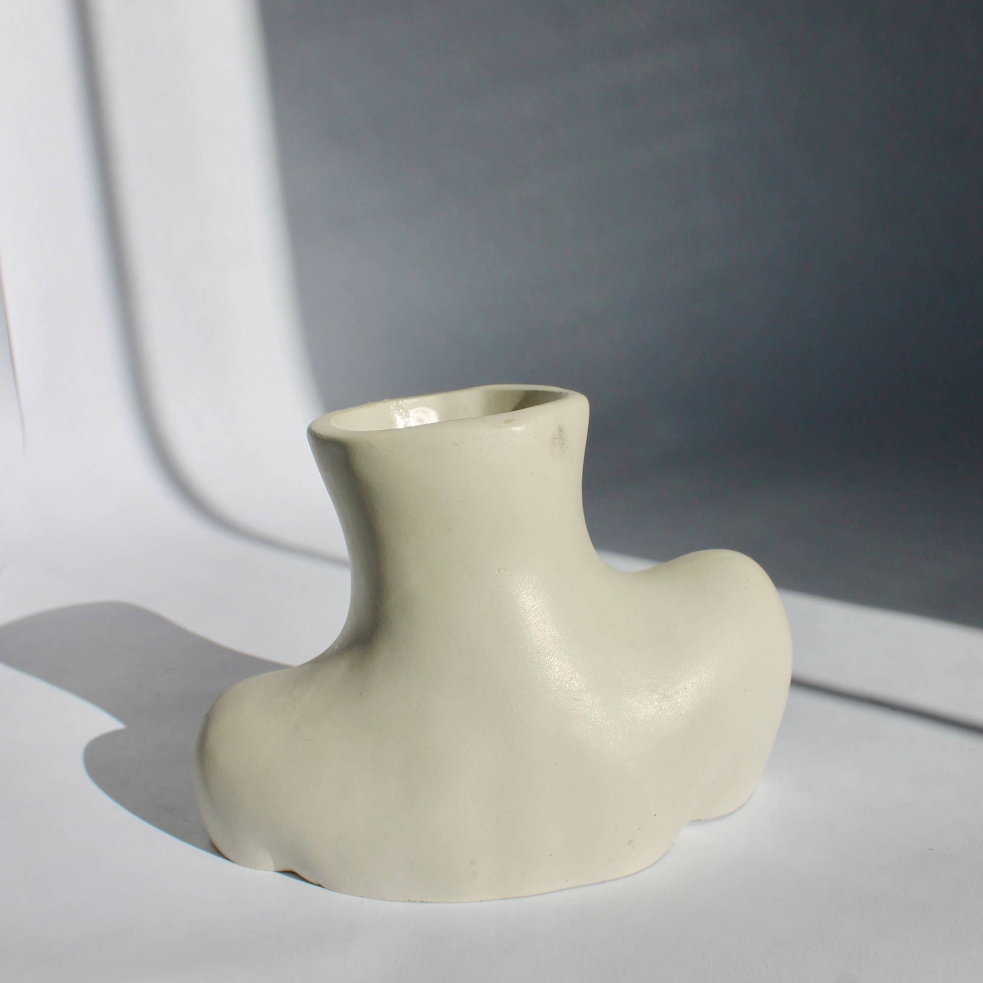 Concrete Female Bust Vase in Gray - 6-in - Mellow Monkey