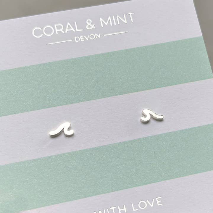 Coral and Mint- Mini Wave Earrings - Mellow Monkey