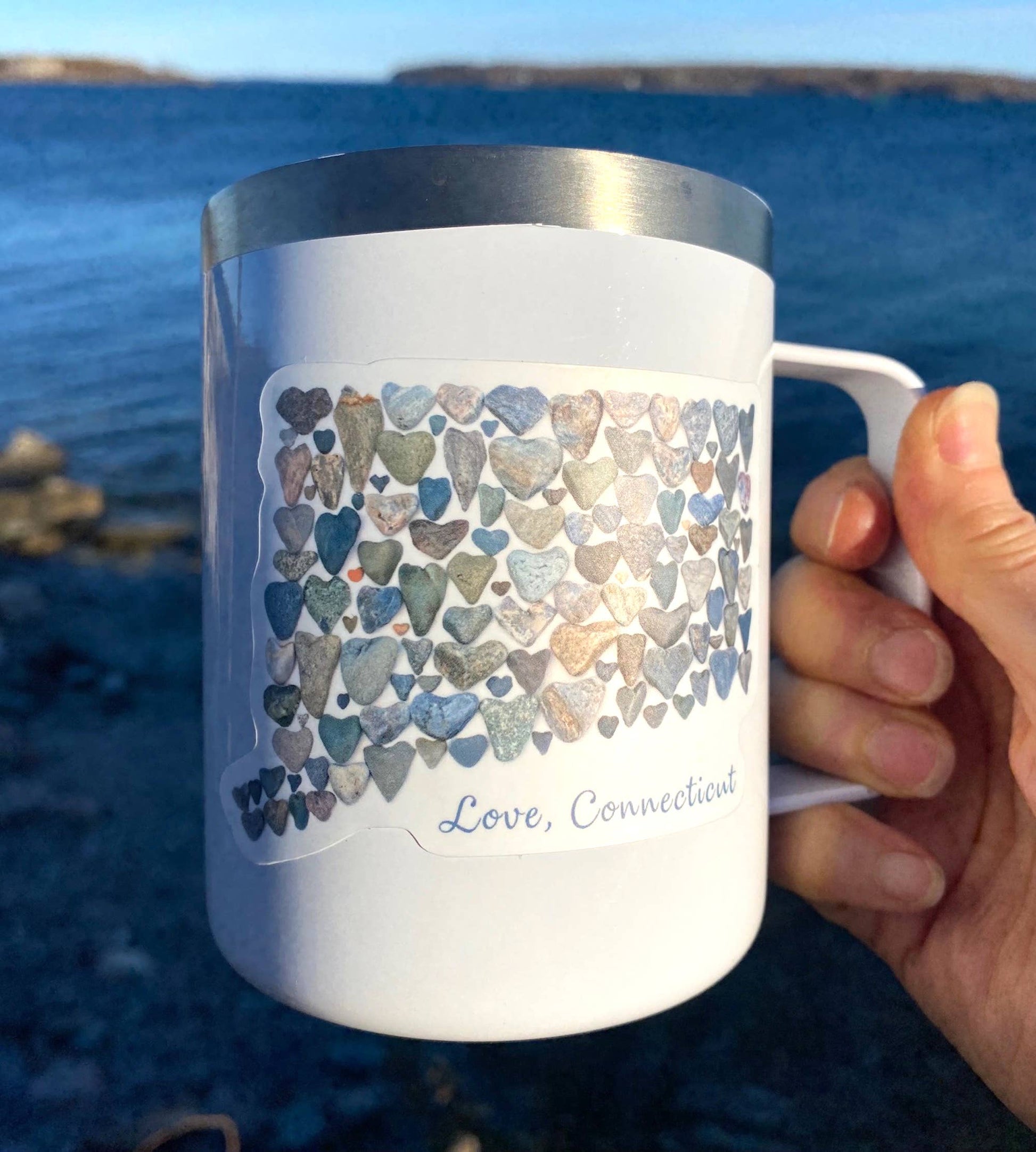 Love Connecticut Heart Shaped Rocks Vinyl Decal / Sticker - Mellow Monkey