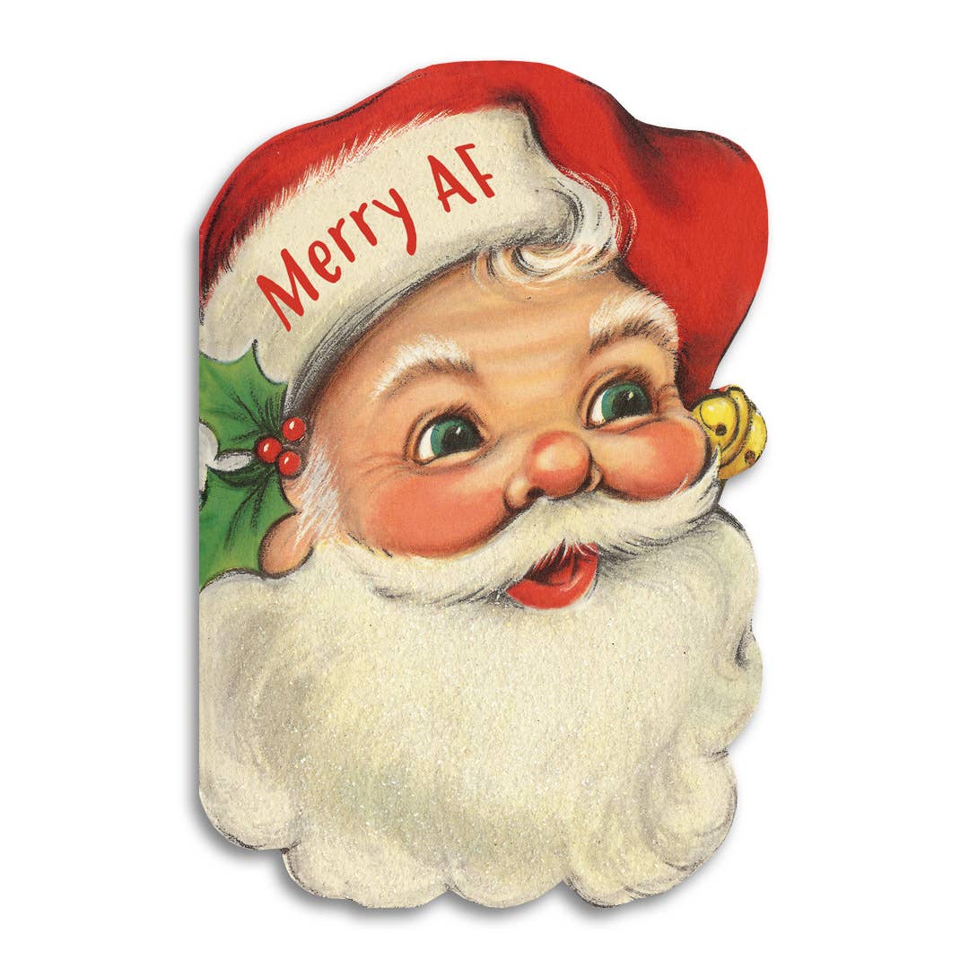 Merry AF - Funny Santa Christmas Card - Mellow Monkey