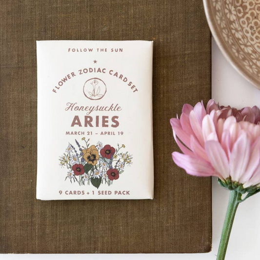 Aries - Flower Zodiac Card Set