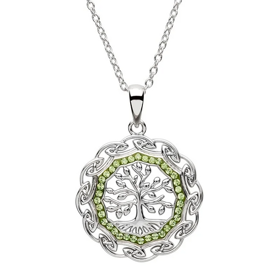 Celtic Silver Tree Of Life Pendant Embellished With Crystal - Mellow Monkey