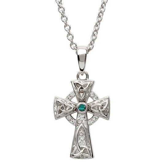 Celtic Trinity Knot Cross Adorned With Crystals - Mellow Monkey