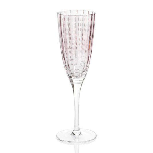 Portofino White Dot Champagne Glass - Purple - Mellow Monkey