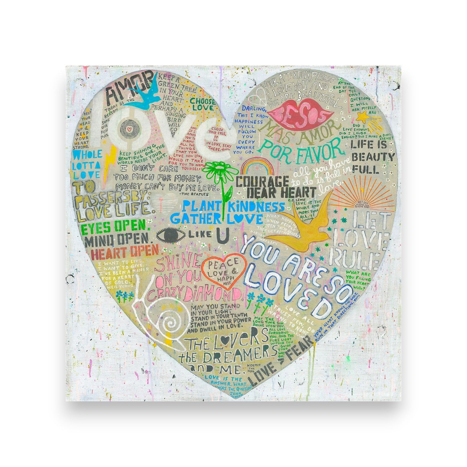 Sugarboo - Choose Love - Gallery Wrap Wall Art - 12-in - White - Mellow Monkey