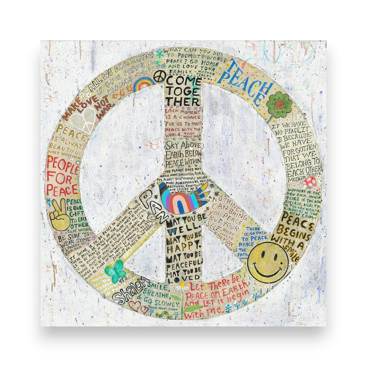 Wrapped Peace Sign Peace Sign - Gallery Wrap Panel Wall Art - 12-in Sugarboo – Mellow Monkey