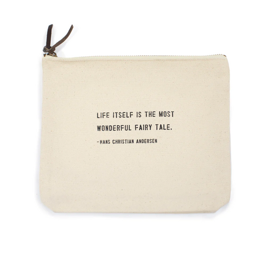 Canvas Zipper Bag - Life itself is the most wonderful fairy tale - Mellow Monkey