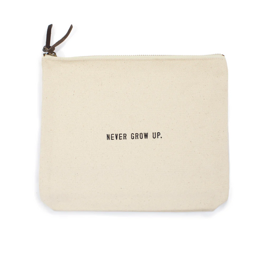 Canvas Zipper Bag - Never Grow Up - Mellow Monkey