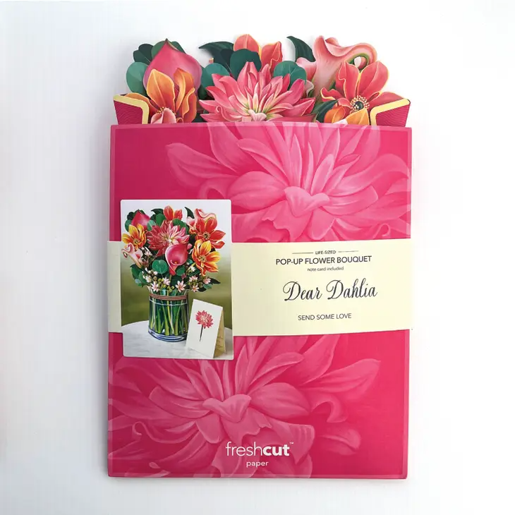 Pop-Up Flower Bouquet Greeting Card - Dear Dahlia - Mellow Monkey