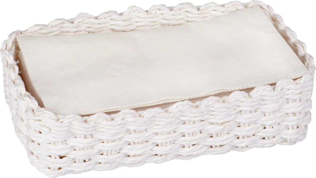 White Paper Guest Towel Woven Caddy - Mellow Monkey