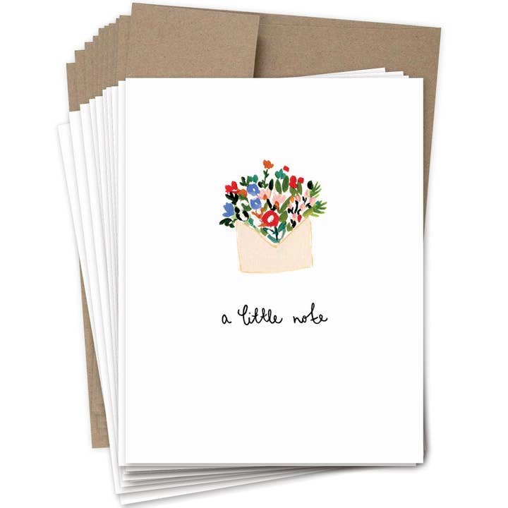 A Little Note Boxed Notecard - Flowers - Set of 10 - Mellow Monkey