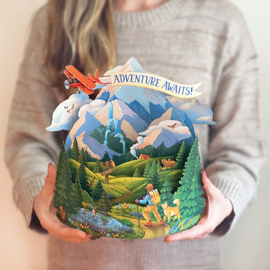 FreshCut Adventure Awaits- Pop-Up Flower Bouquet Greeting Card - Mellow Monkey