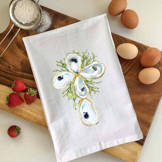 Oyster Cross Flour Sack Towel - Mellow Monkey
