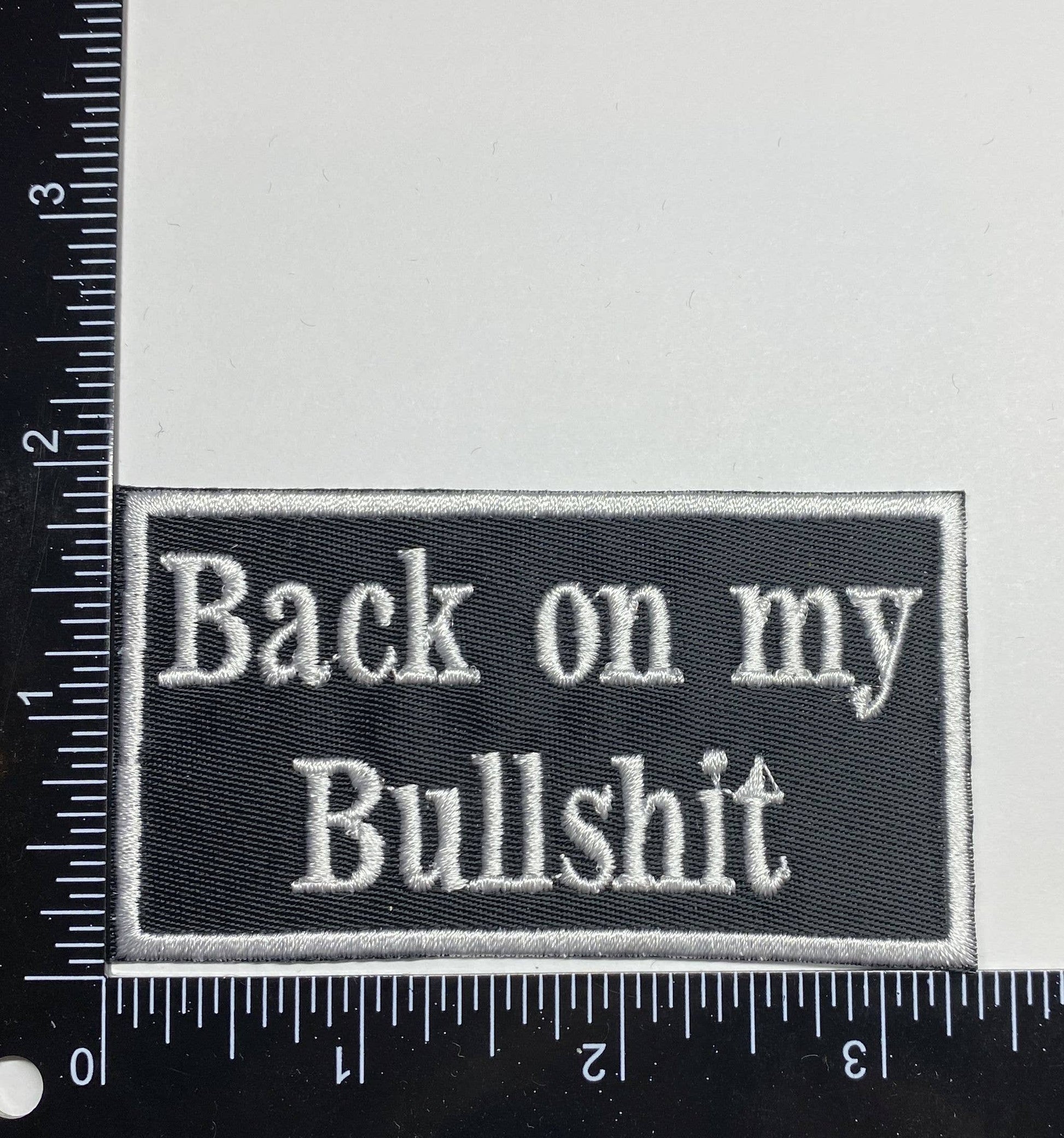 Back on my Bullshit - Embroidered Iron on Patch - 3-1/4-in - Mellow Monkey