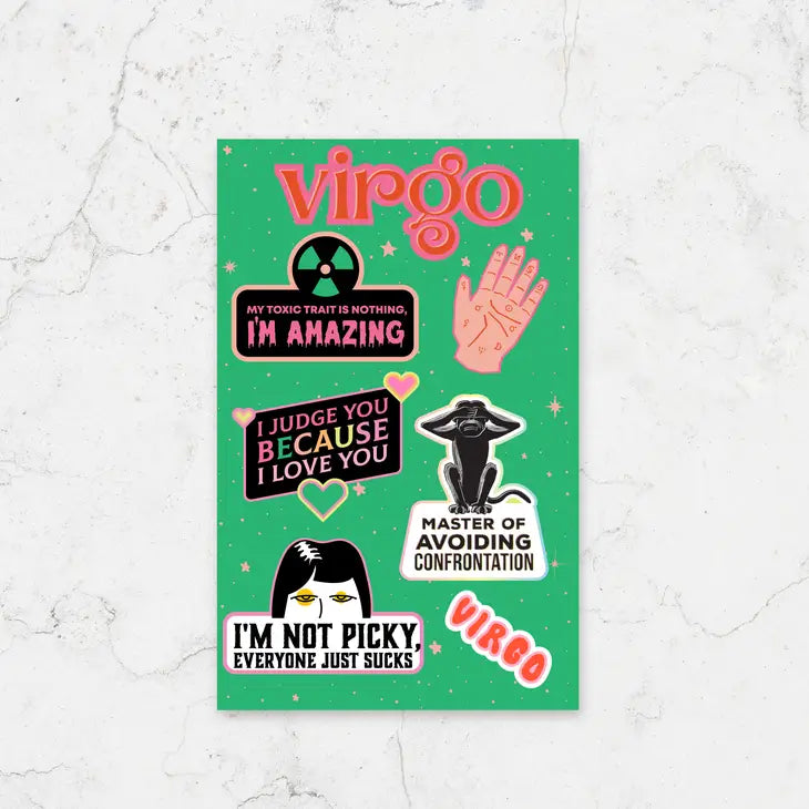 Virgo Sticker Sheet - Mellow Monkey
