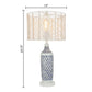 Nantucket Blue-White Mosaic & Rattan Table Lamp - 25-in - Mellow Monkey