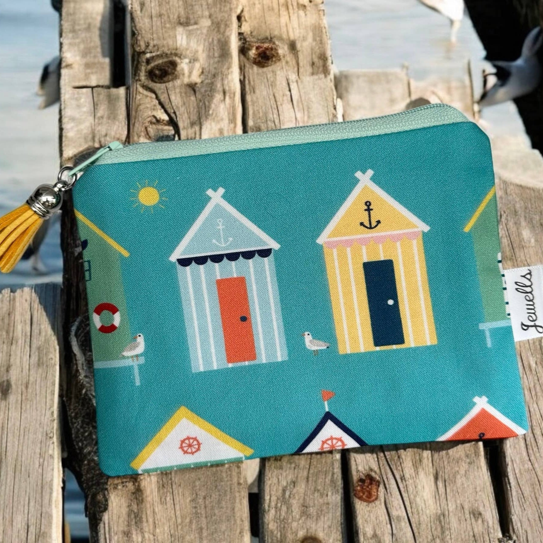 Beach Hut Fabric Coin Purse Pouch - Mellow Monkey