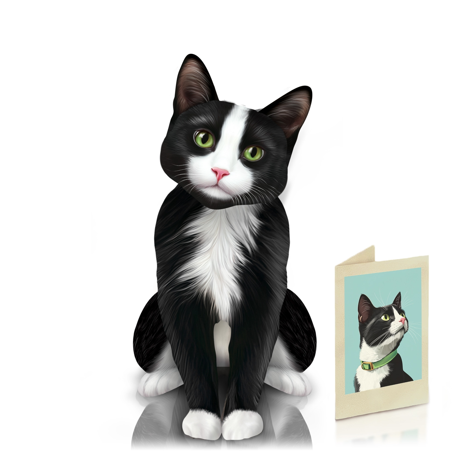 Tuxedo Cat - Freshcut Pop-Up Pet Greeting Card - Mellow Monkey