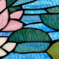 Blue Lotus Pond Stained Glass Window Pane - 12-in - Mellow Monkey