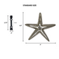 Nickel silver starfish door knocker with a height of 4.5" and a width of 5".