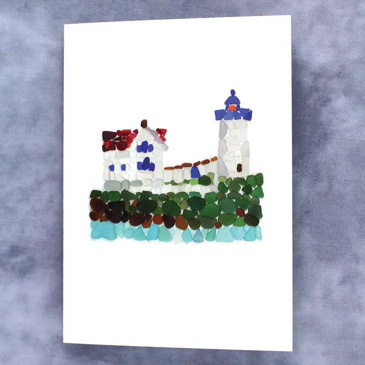 Sea Glass Maine Lighthouse - Greeting Card - Mellow Monkey