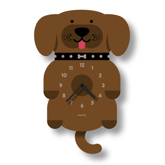 Popclox - Puppy Pendulum Clock - Brown - Mellow Monkey