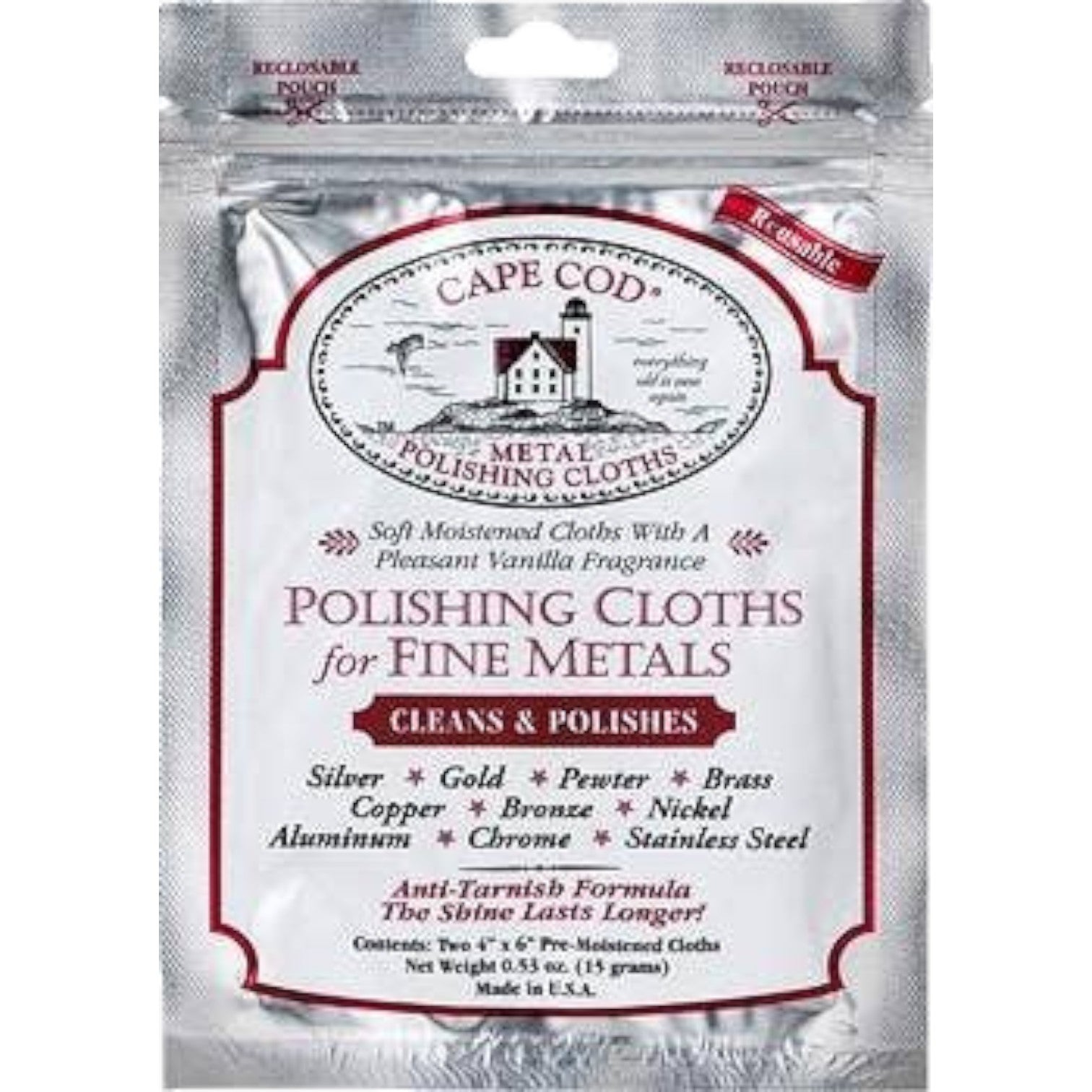 Cape Cod Metal Polishing Cloths Foil Pouch - Mellow Monkey