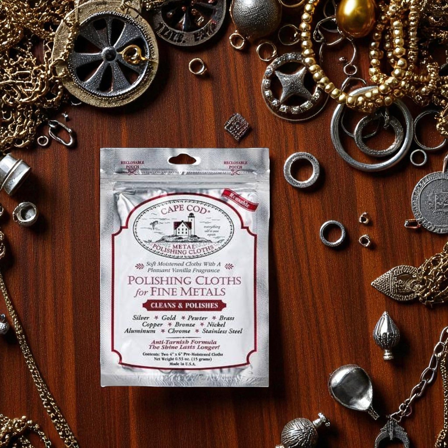 Cape Cod Metal Polishing Cloths Foil Pouch - Mellow Monkey