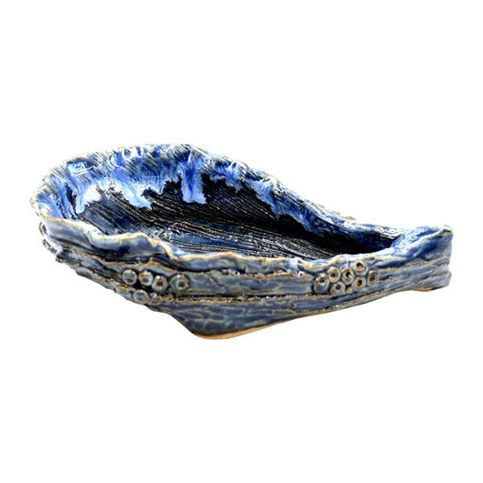 Oyster Blue - Porcelain Ceramic Dish/Bowl - 6.5 x 4 x 2 in - Mellow Monkey