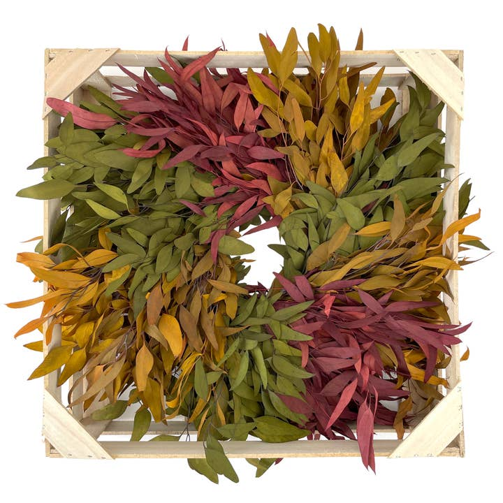 Harvest Farmhouse Willow Wreath - 18in - Mellow Monkey