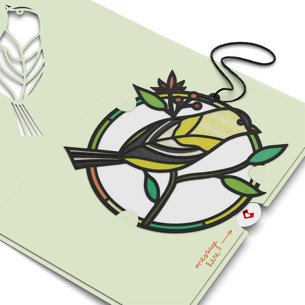 Goldfinch's Song Suncatcher Card - Mellow Monkey