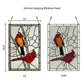 Annabelle Red Cardinals Stained Glass Window Panel - 18-1/2-in x 12-in