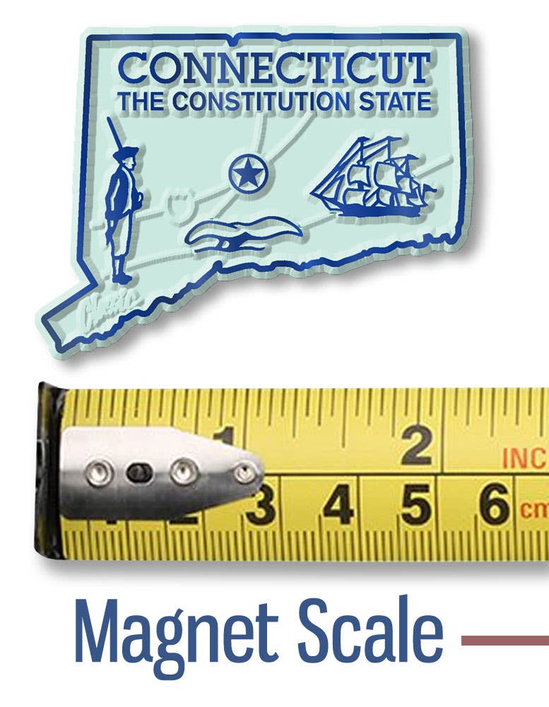 Connecticut Small State Magnet - 2-in - Mellow Monkey