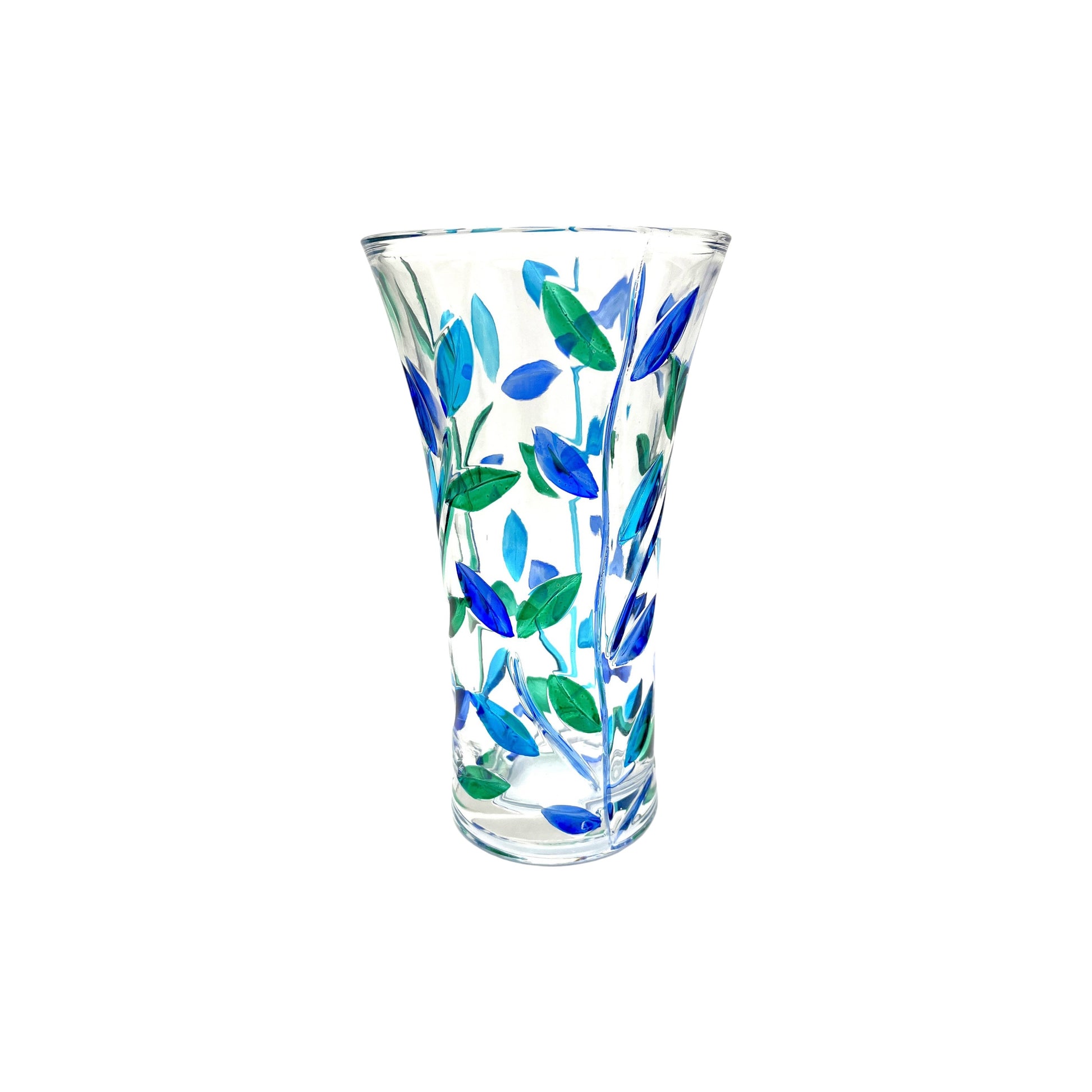 Aqua Tree of Life Vase - Venetian Glass - 12-in - Mellow Monkey