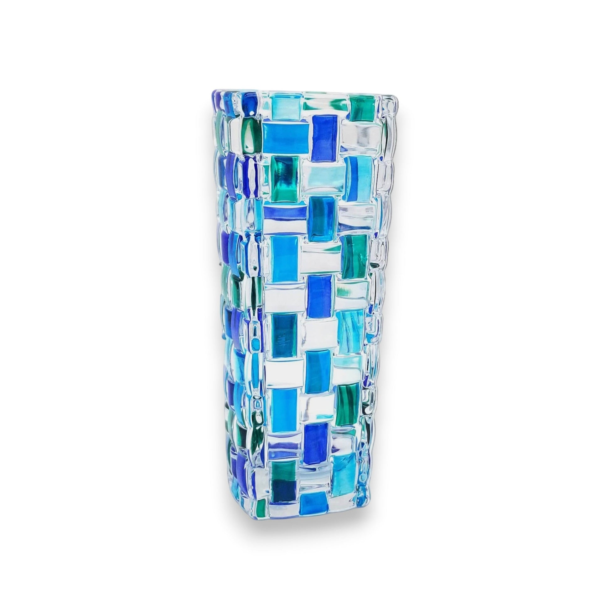 Aqua Bossanova Bud Vase - Venetian Glass - 6-in - Mellow Monkey