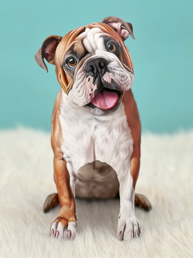 English Bulldog - Freshcut Pop-Up Pet Greeting Cards - Mellow Monkey
