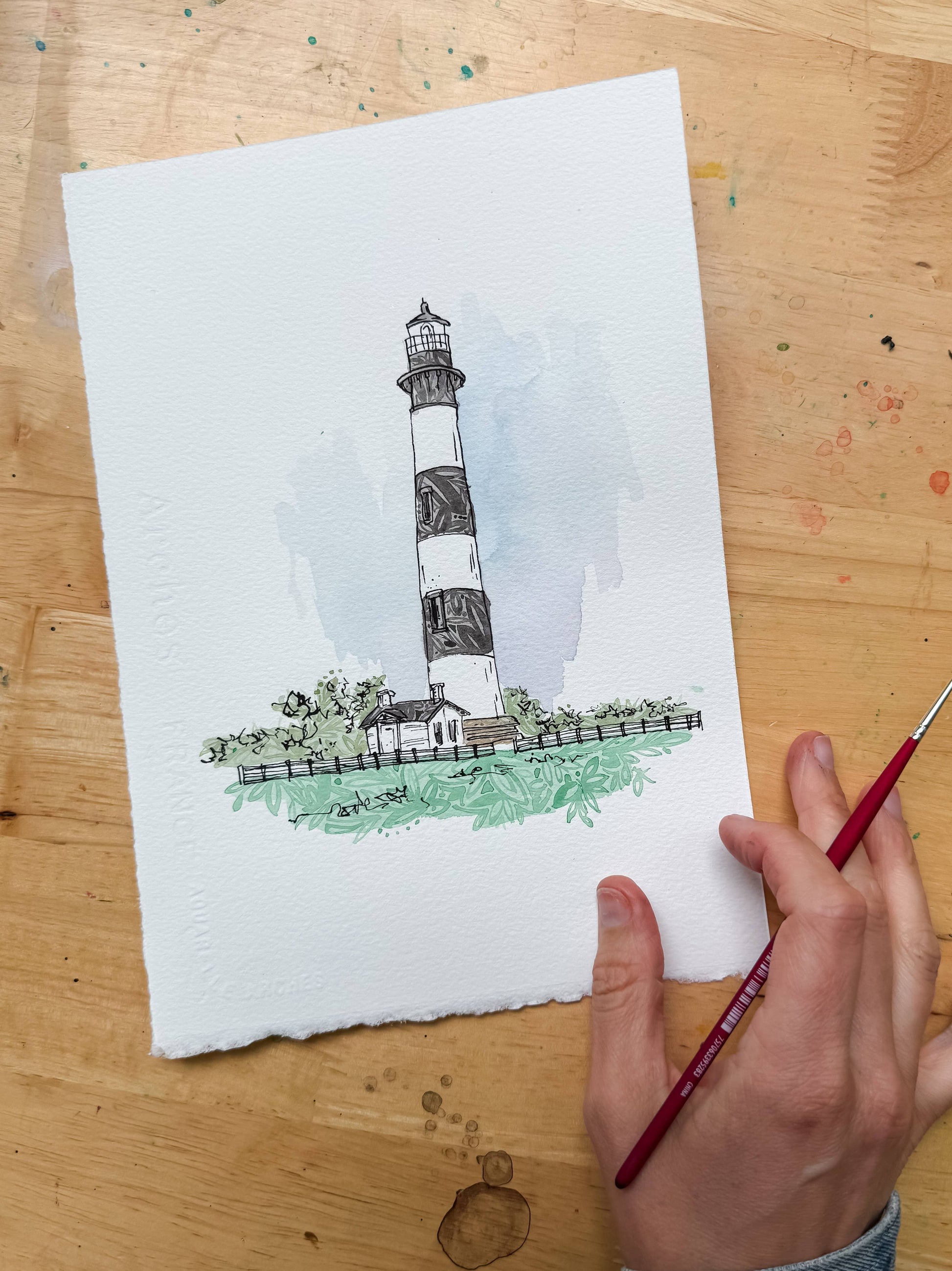 Bodie Island Lighthouse Single Notecard-NC Coast Collection - Mellow Monkey
