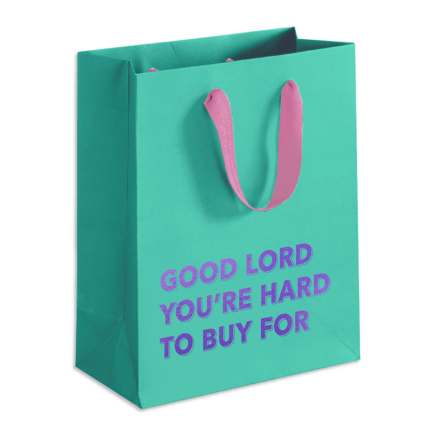 Good Lord You're Hard to Buy For - Medium Gift Bag (Aqua) - Mellow Monkey