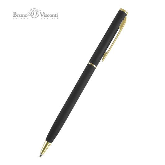 Palermo Palermo Steel Barrel Ballpoint Pen by Bruno Visconti - Black and Gold