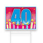 40th Birthday Yard Sign with Stake - 15-1/2-in - Mellow Monkey